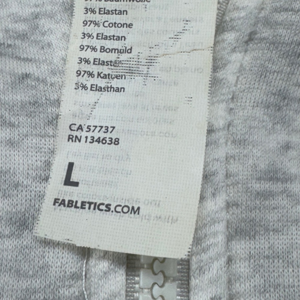 Fabletics Light Grey Heathered Full Zip Hoodie‎ Sweatshirt Jogger Pants Womens L - Picture 5 of 16